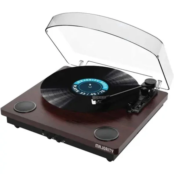 Majority Moto Turntable hnědá / Gramofon / 33 45 78 RPM / Bluetooth 5.3 / USB / RCA (MajoMoto)