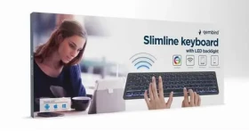 Gembird Slimline klávesnice černá / Klávesnice / Bluetooth / podsvícená / výdrž 70 h (KB-BTRGB-01-DE)