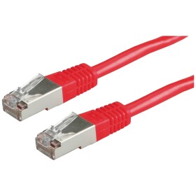 Roline 21.15.0331 RJ45 síťové kabely, propojovací kabely CAT 5e S/FTP 1.00 m červená (jasná) dvoužilový stíněný, pozlacené kontakty 1 ks - Roline 21.15.0331 S/FTP patch, kat. 5e, 1m, červený