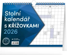 NOTIQUE Stolní kalendář s křížovkami s háčkem 2026, 30 x 21 cm (PGS-35700)
