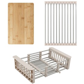 REA - Sada dřezových doplňků 3-dílná Beige KPL-09975