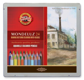 Koh-i-noor akvarelové pastelky MONDELUZ - Krajina 24 ks v plechové krabičce