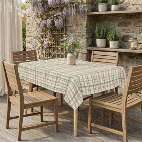 Vinylový ubrus BÉŽOVÉ KÁRO 140 x 180 cm