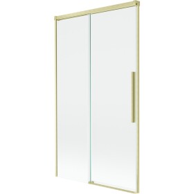 MEXEN/S - Rox vanová zástěna 2-křídlová posuvná 100 x 150, transparent, zlatá kartáčovaná 8C9-100-001-55-00