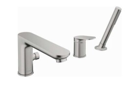 DURAVIT - Wave Baterie na okraj vany, 3-otvorová instalace, kartáčovaný nerez WA5260000070