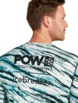 Pánské merino tričko s dlouhým rukávem ICEBREAKER Mens 200 Oasis LS Crewe POW AOP, Snow Aop velikost: L