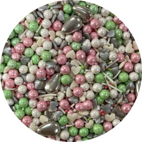 Dortisimo 4Cake Cukrové zdobení bílé, růžové a zelené Spring Colours (80 g) Besky edice