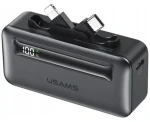 USAMS XB-Series CD233 stříbrná / Powerbanka / 5000 mAh / PD 20W / vestavěný kabel USB-C/Lightning (5KCD23302)