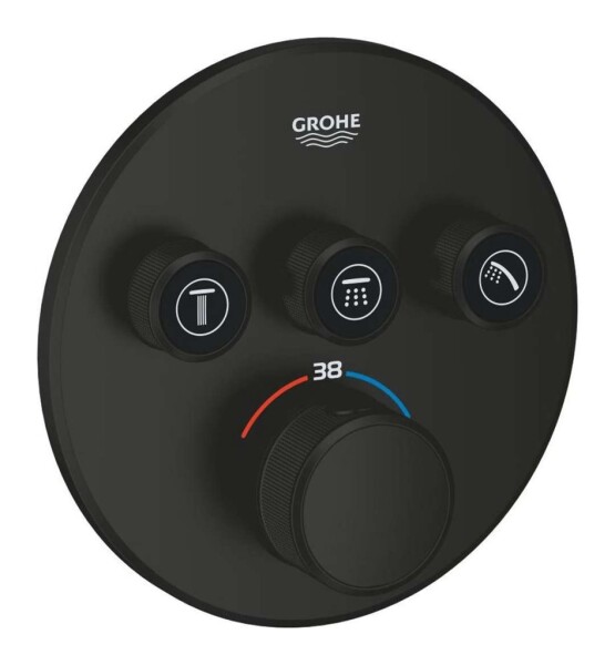 GROHE - Grohtherm SmartControl Termostatická baterie pod omítku, pro 3 spotřebiče, matná černá 291212430