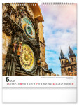 Nástěnný kalendář 2026 NOTIQUE - Praha, 30 x 34 cm