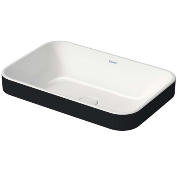 DURAVIT - Happy D.2 Plus Umyvadlová mísa zápustná, 60x40 cm, bez přepadu, bílá/antracit mat 2359606100