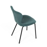 Židle jídelní, modrá látka, nohy černý kov