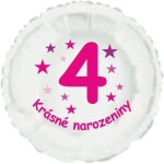 Krásné 4. narozeniny fóliový balónek kruh pro holky Balonky.cz Krásné 4. narozeniny fóliový balónek kruh pro holky Balonky.cz