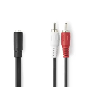 Nedis Stereo Audio kabel 2x RCA (M) - jack 3.5 mm (F) 0.20 m černá (CAGB22255BK02)