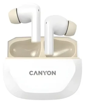 CANYON Hexagon 7 bílo-béžová / Bezdrátová sluchátka do uší / ANC / Bluetooth 5.4 / výdrž 27h (CNS-TWS7WB)