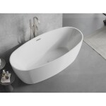 MEXEN/S - Lira volně stojící vana vzor 170 x 80, bílá, sifon a přepad nikl kartáčovaný 52831708000-97