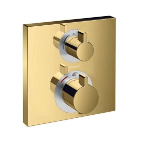 HANSGROHE - Ecostat Square Termostatická baterie pod omítku pro 2 spotřebiče, zlatá 15714990