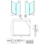 POLYSAN - ZOOM BLACK sprchové dveře 900, čiré sklo ZL1290B