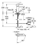 GROHE - Plus Umyvadlová baterie S, s výpustí, chrom 23870003