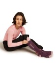 Dámské merino lyžařské ponožky ICEBREAKER Wmns Ski+ Medium OTC Mountain Contour, Java/Blush/Summit velikost: 35-37 (S)