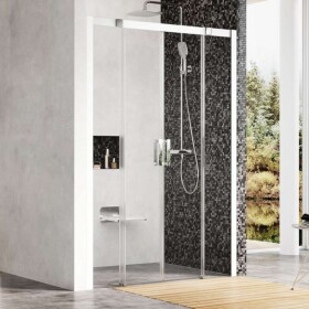 RAVAK - Matrix Sprchové dveře posuvné MSD4-160, čtyřdílné, 158-162 cm, barva satin/sklo transparent 0WKS0U00Z1
