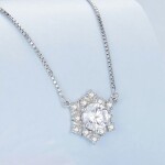 Stříbrný dvojitý náhrdelník Cristy 1 ct MOISSANITE + CERTIFIKÁT, Stříbrná 40 cm + 5 cm (prodloužení) certifikát GRA, hadřík na čištění stříbra, dárková krabička