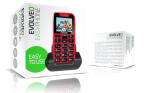 EVOLVEO EasyPhone, mobilní telefon pro seniory s nabíjecím stojánkem, červený