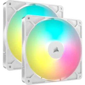 Corsair RS140 ARGB 2ks bílá / 140mm / Magnetic Dome Bearing / 330-1700 RPM / 95.5 CFM / 4-Pin (CO-9050187-WW)