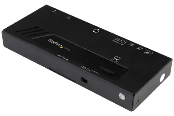 StarTech 2-portový HDMI switch černá / Přepínač / 4K / 7.1 kanálů / napájecí adaptér (VS221HD4KA)