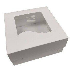 Dortisimo Dortová krabice bílá čtvercová s okénkem (18 x 18 x 9,5 cm)