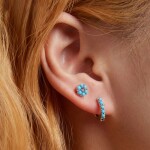 Stříbrné náušnice s tyrkysovým magnezitem Claudie, stříbro 925/1000, Tyrkysová