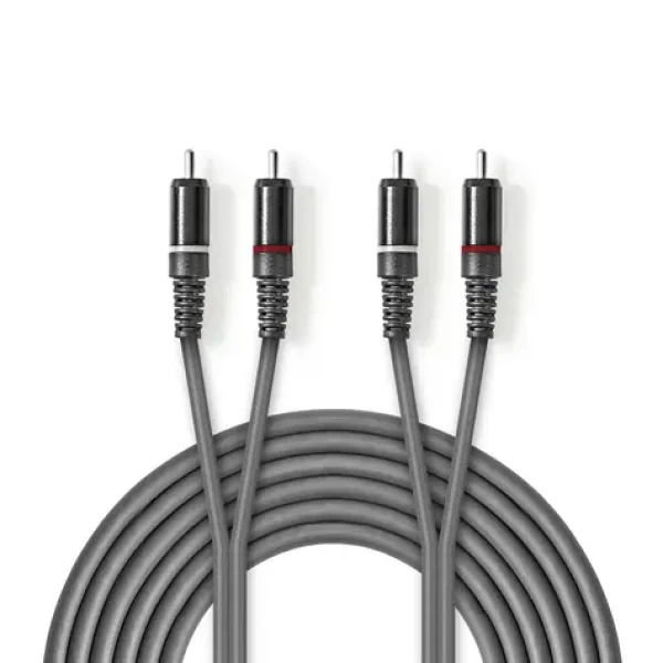 Nedis Stereo Audio kabel 2x RCA (M) - 2x RCA (M) 1.50 m tmavě šedá (COTH24200GY15)
