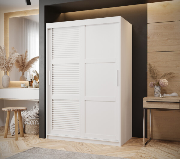 Šatní skříň Abi Zaluzja 3 Rozměry: 120 cm, Barva korpusu + barva dveří: Bílá + Bílá