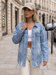 Dámská džínová bunda oversize s odřeninami, světle modrá, FashionStreet TY5686 S/M