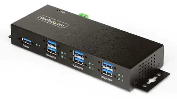 StarTech / USB hub / průmyslový / řízený / 7 portů / USB 3.2 Gen 2 / kov (5G7AINDRM-USB-A-HUB)