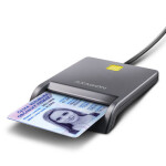 AXAGON CRE-SM3N, USB-A FlatReader čtečka kontaktních karet Smart card (eObčanka), kabel 1.3m (CRE-SM3T)