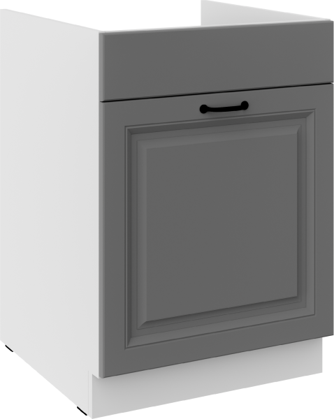 Spodní skříňka pod dřez Stilo 60 ZL 1S BB - Premium Box Barva korpusu: Bílá, Barva dvířek: Dust Grey