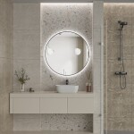 Erga Emma, kulaté LED zrcadlo 100cm, černý kovový rám, 2300 lm, 6500K, zadní osvětlení, ERG-V01-201-1010-BK