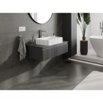 MEXEN/S - Rivel koupelnová skříňka pod umyvadlo 90, 1 šuplík, reliéf , grafit mat 91A20-09023-1-BF66
