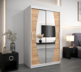 Šatní skříň Abi E0 Barva korpusu: Bílá, Rozměry: 120 cm, Dveře: Dub artisan