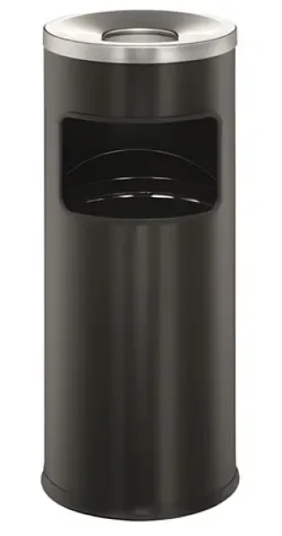 Durable Safe černá / Odpadkový koš s popelníkem / kulatý / 17 l (333201)
