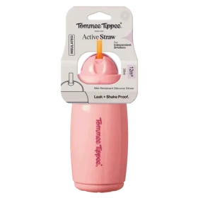Tommee Tippee Active hrneček s brčkem 266 ml 12m+ růžová (448017-T)