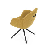 Židle jídelní a konferenční, žlutá látka, černé kovové nohy, otočný mechanismus