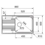 FRANKE - Smart Dřez SRX 611-86 LB, 86x50 cm, nerez 101.0395.055