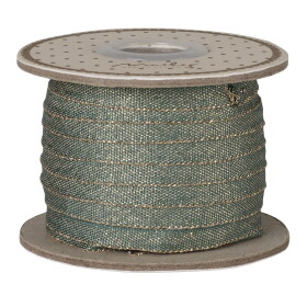 Maileg Dekorativní stuha Green/Gold – 25 m, zelená barva, textil