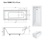 BESCO - Obdélníková vana TERMI - Nožičky k vaně - S nožičkami, Rozměr vany - 170 × 70 cm OLVTER17+OLVPINOZ