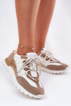 Kožené Polobotky Sneakers Dámské Artiker 56C1738 Bežovo-Zlaté 41