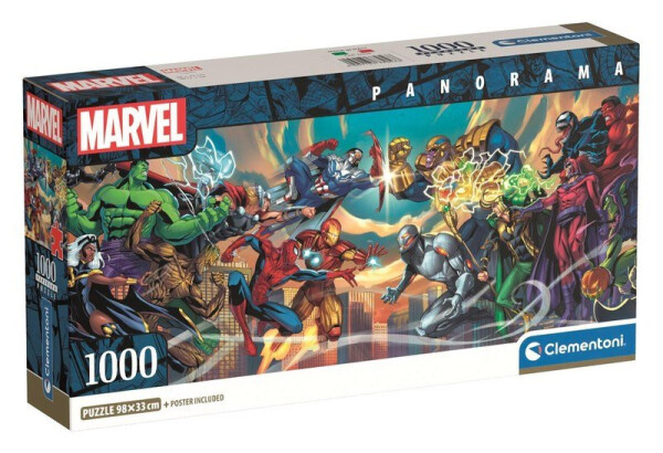 Puzzle Panorama: Marvel Hrdinové vs. Záporáci 1000 dílků