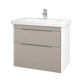 Dřevojas - Koupelnová skříňka ENZO SZZ2 80 - L01 Bílá vysoký lesk / N07 Stone 187255