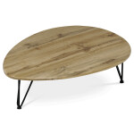 Konferenční stůl, MDF deska, dekor divoký dub, černý kov